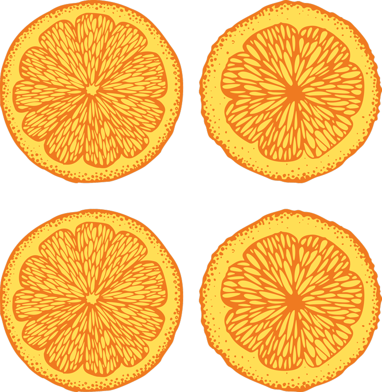 Alfombra vinílica cocina patrón naranja dibujado a mano - TenVinilo