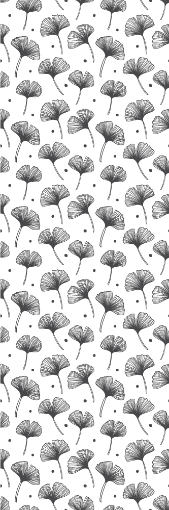 Alfombra vinílica cocina hojas de ginkgo blanco - TenVinilo