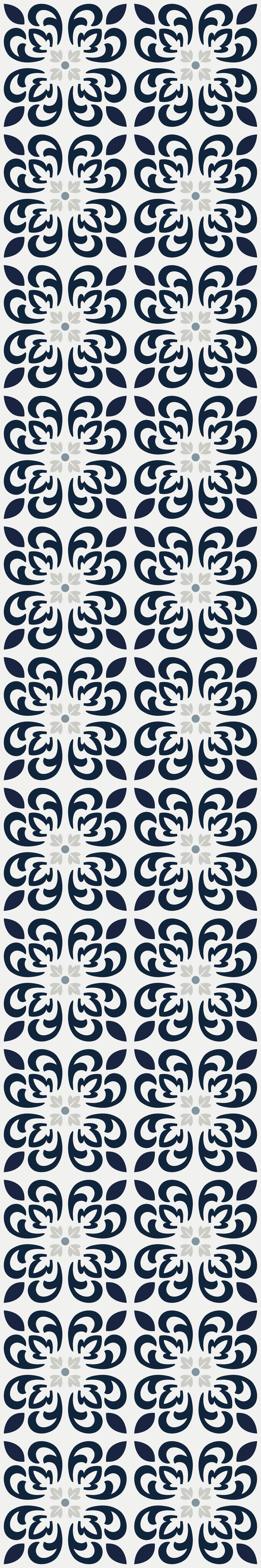 Alfombra vinílica cocina azulejos portugueses azul oscuro - TenVinilo