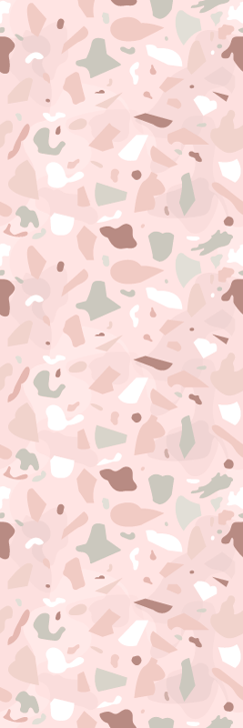 Alfombra vinílica cocina patrón terrazzo tonos rosas - TenVinilo