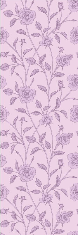 Alfombra vinílica dormitorio rosas vintage moradas - TenVinilo