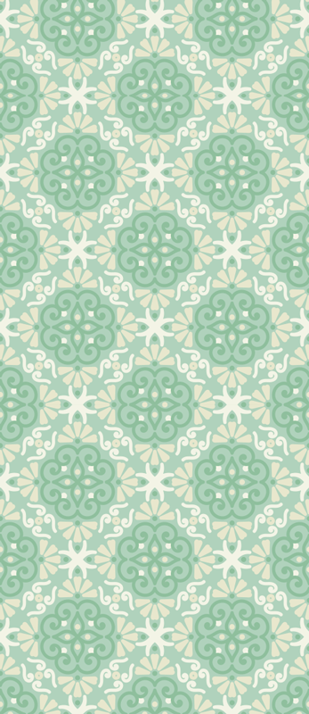 Alfombra vinílica dormitorio estampado floral verde nórdico - TenVinilo