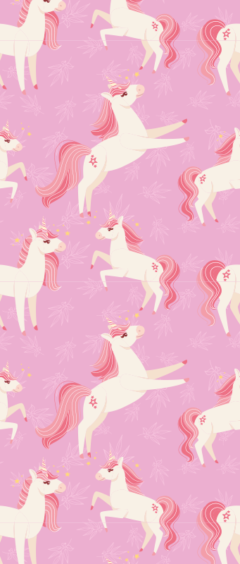 Alfombra vinílica dormitorio unicornio pastel con flores - TenVinilo