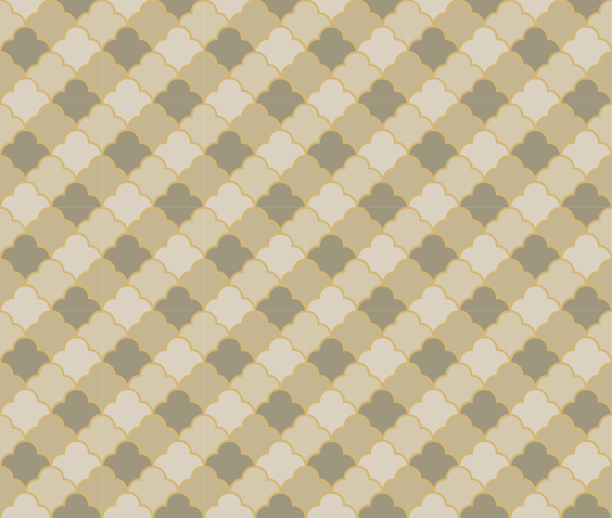 Alfombra vinílica dormitorio patrón art deco beige - TenVinilo