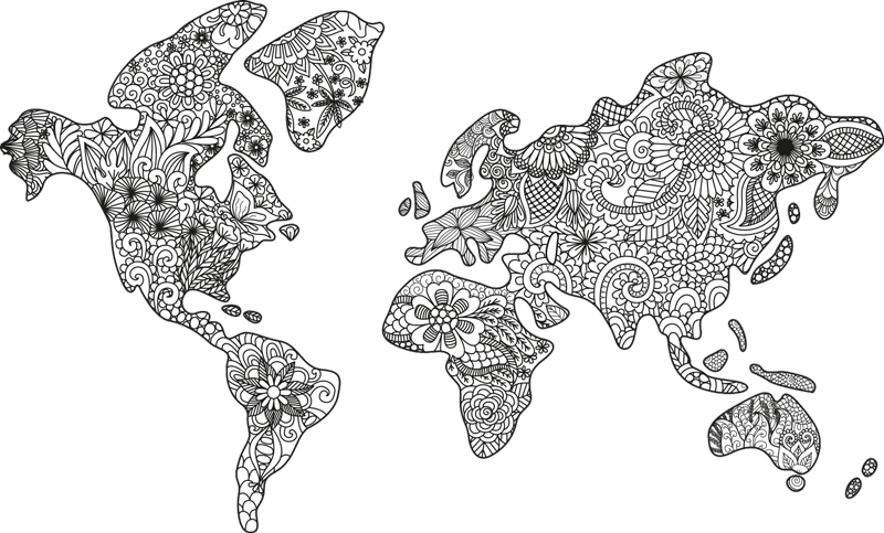 Alfombra vinílica dormitorio mapa mandala - TenVinilo