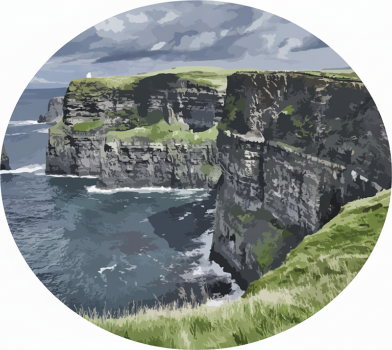 Alfombra vinílica dormitorio acantilados irlandeses - TenVinilo