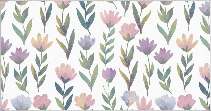 Alfombra vinílica dormitorio adhesivo de flores nórdico - TenVinilo
