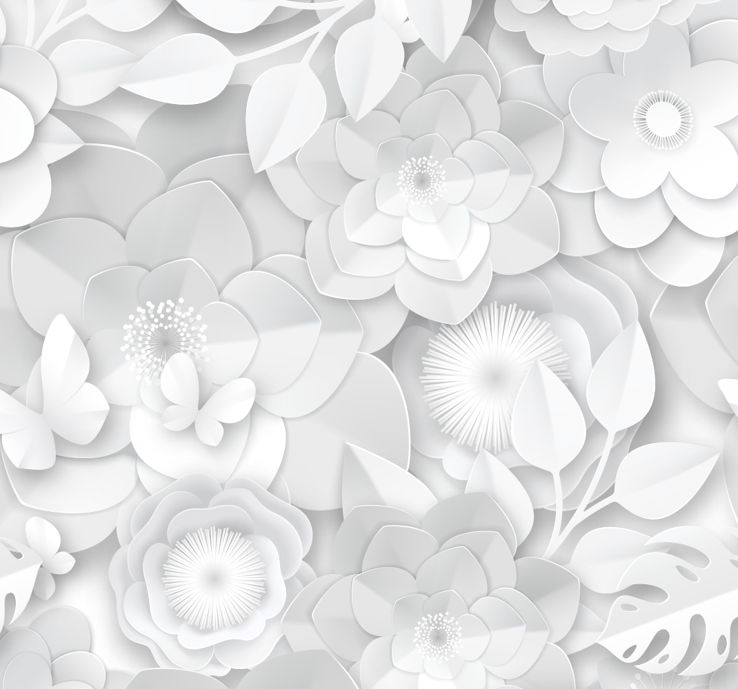 Alfombra vinílica naturaleza flores blancas 3d - TenVinilo