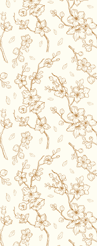 Alfombra vinílica naturaleza flor de cerezo crema - TenVinilo