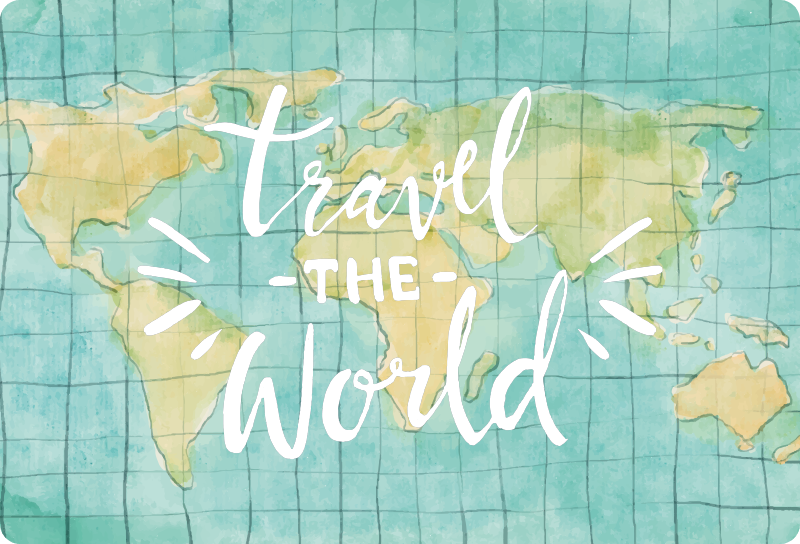 Alfombra vinílica mapamundi para viajar por el mundo - TenVinilo