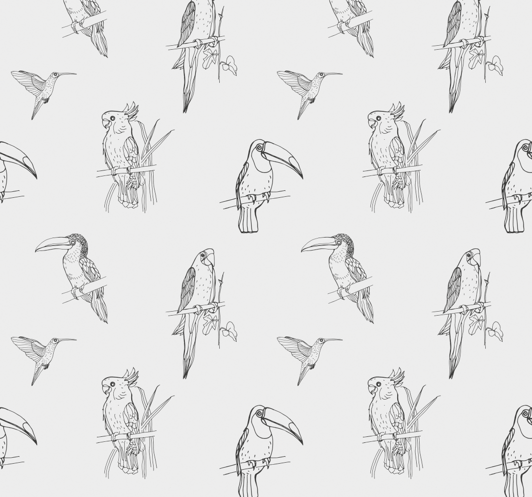 Alfombra vinílica animales loros y tucanes - TenVinilo