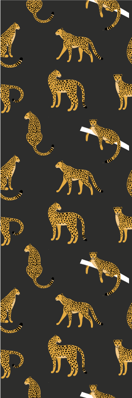 Alfombra vinílica animales leopards sobre fondo oscuro - TenVinilo