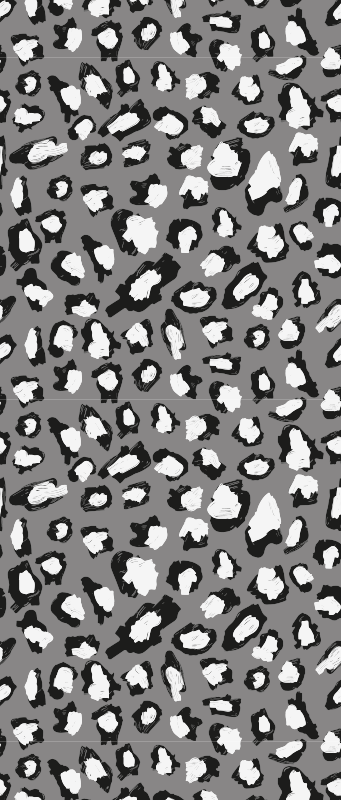 Alfombra vinílica animales estampado leopardo gris y blanco - TenVinilo