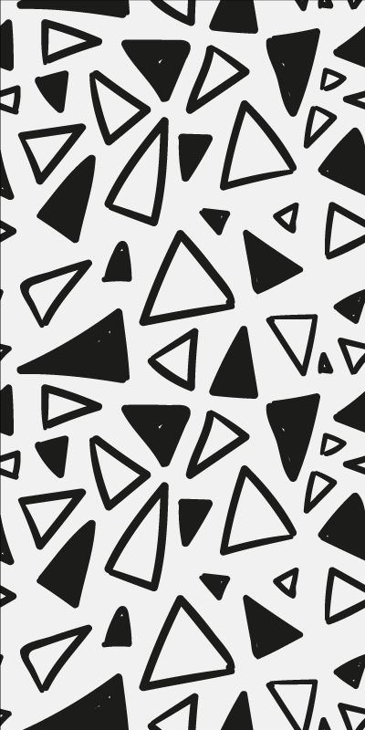 Alfombra vinílica imitación triángulo blanco y negro - TenVinilo