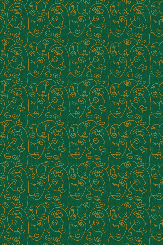 Alfombra vinílica imitación mujeres verdes abstractas - TenVinilo
