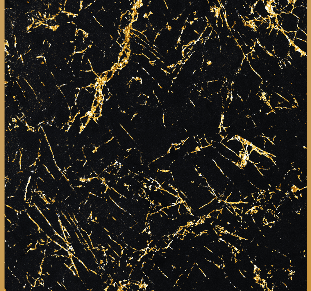 Alfombra vinílica imitación textura mármol negro y dorado - TenVinilo