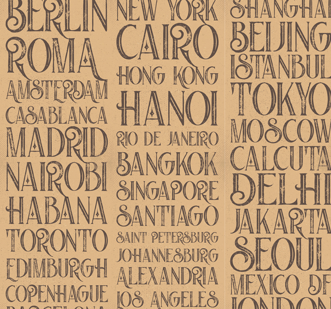 Alfombra vinílica frase ciudades del mundo - TenVinilo