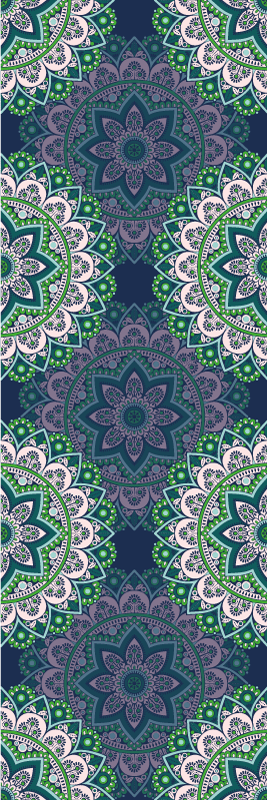 Alfombra vinílica vintage mandala de vidrio emplomado - TenVinilo