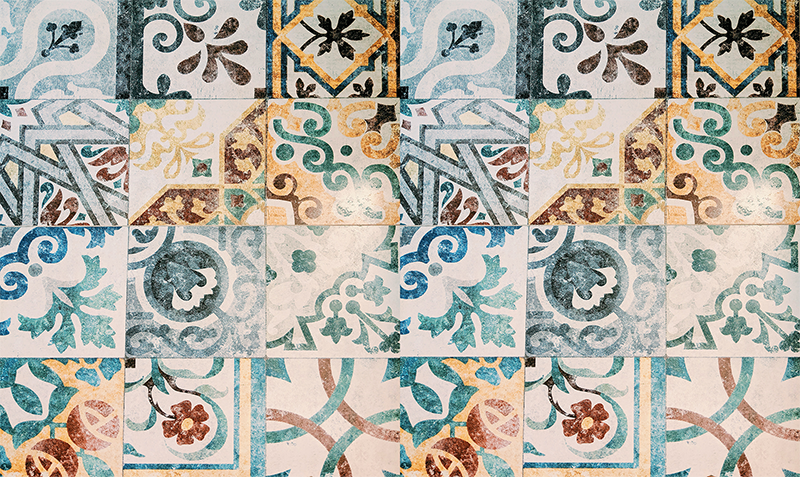 Alfombra vinílica vintage con patrón mosaico retro - TenVinilo