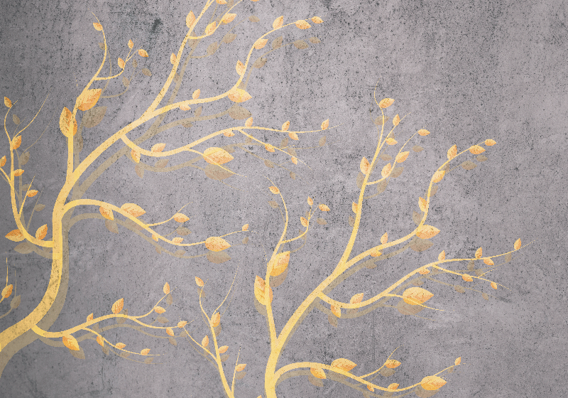 Alfombra vinílica vintage árbol dorado estilo vintage - TenVinilo