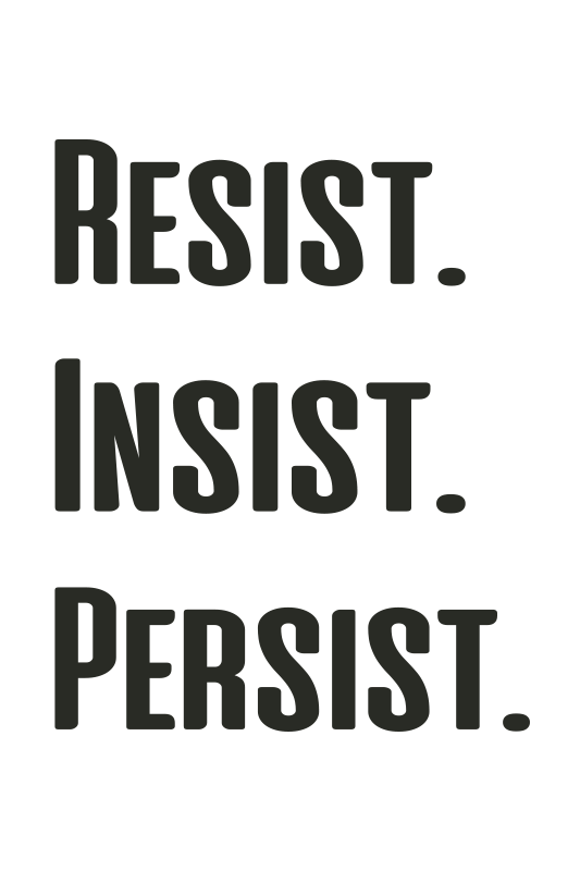Alfombra vinílica frase resiste insiste persiste - TenVinilo