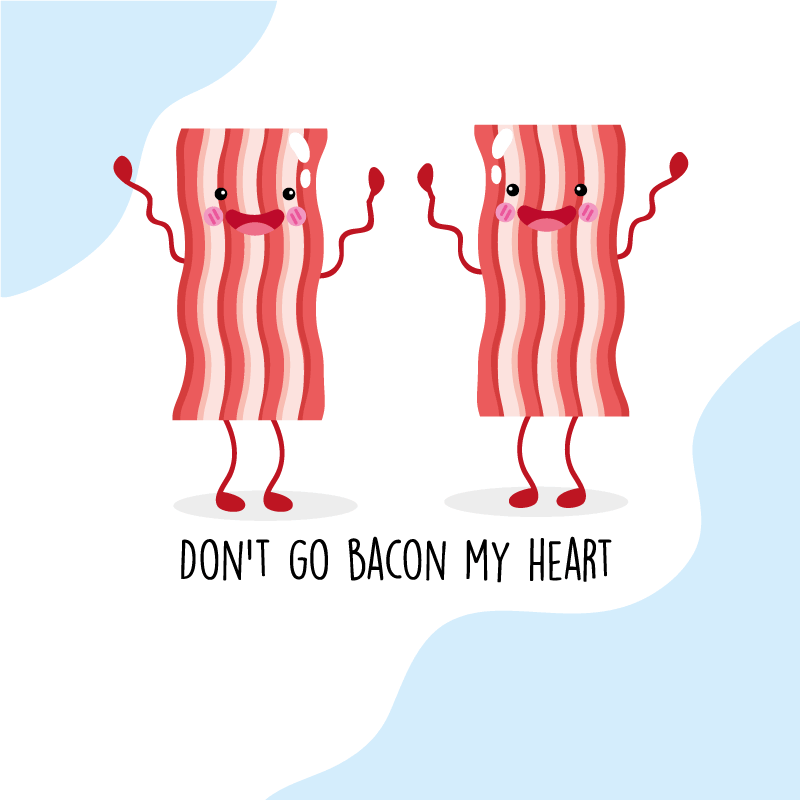 Alfombra vinílica frase un toque divertido con bacon - TenVinilo