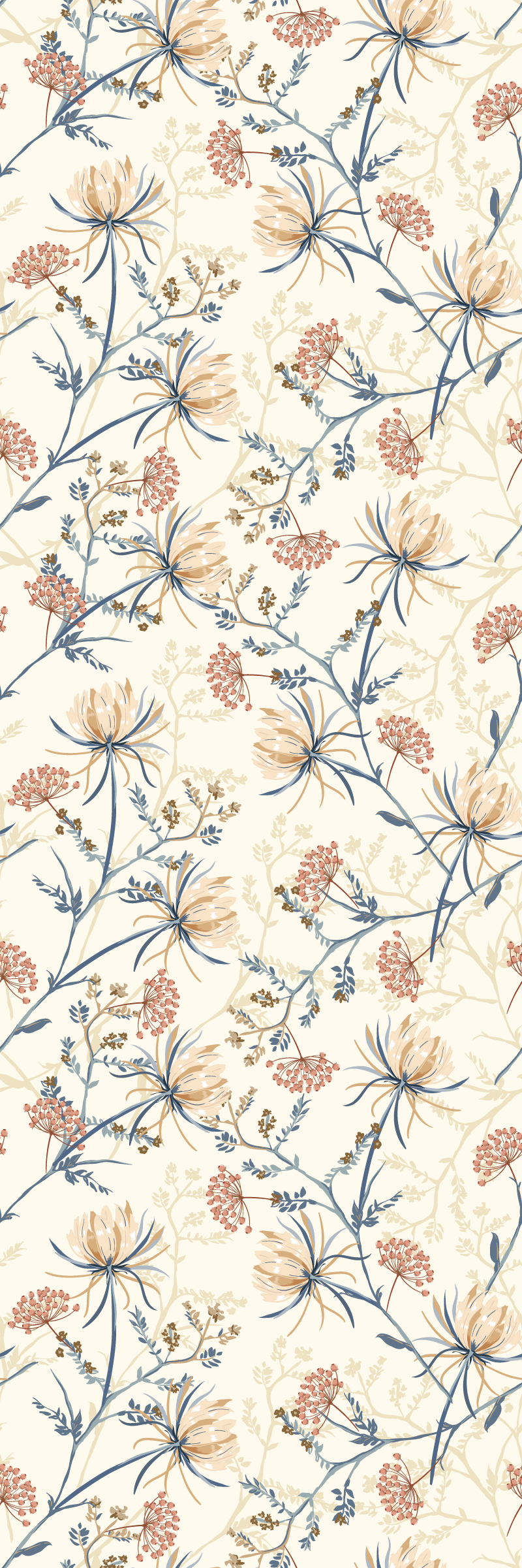 Alfombra vinílica salón estampado de flores vintage - TenVinilo