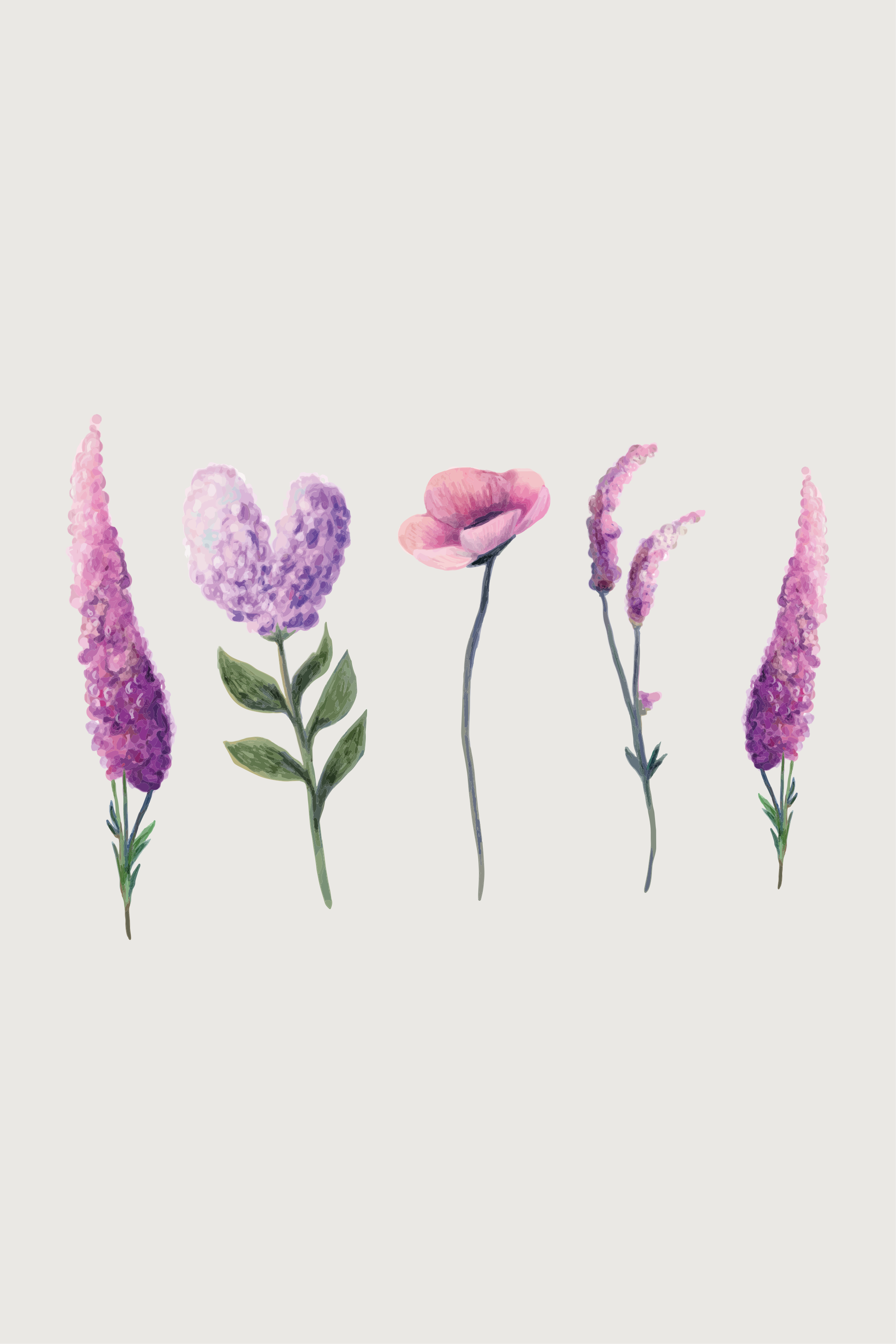 Alfombra vinílica lila flor de clavo dibujada - TenVinilo