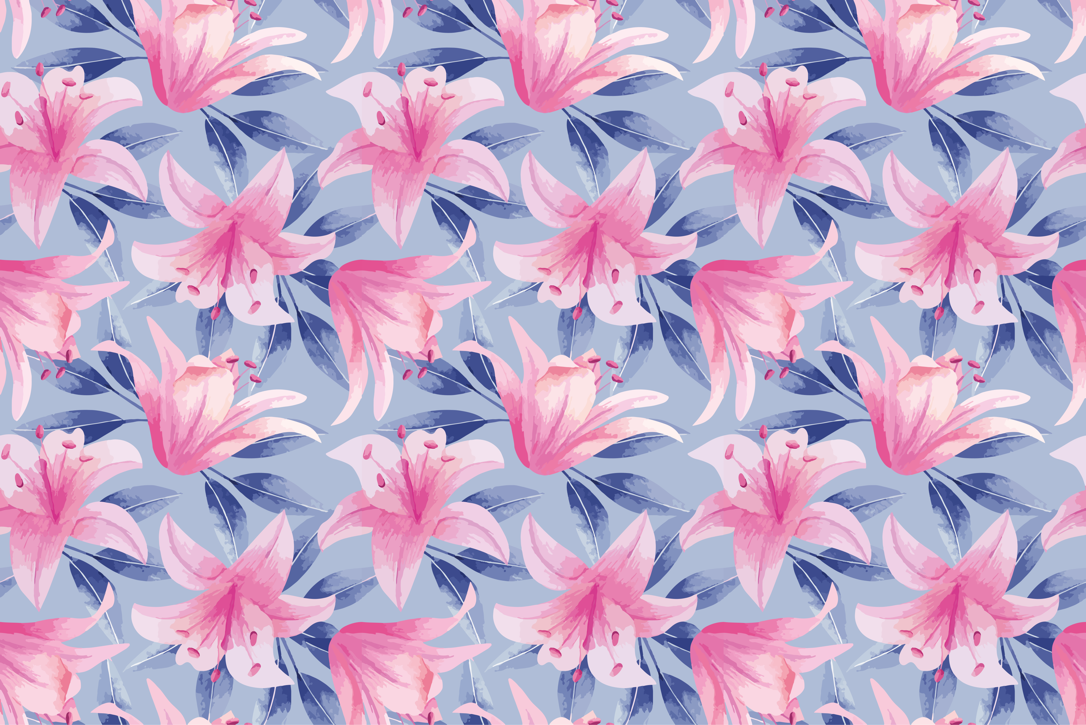 Alfombra vinílica lila ilustración floral acuarela - TenVinilo