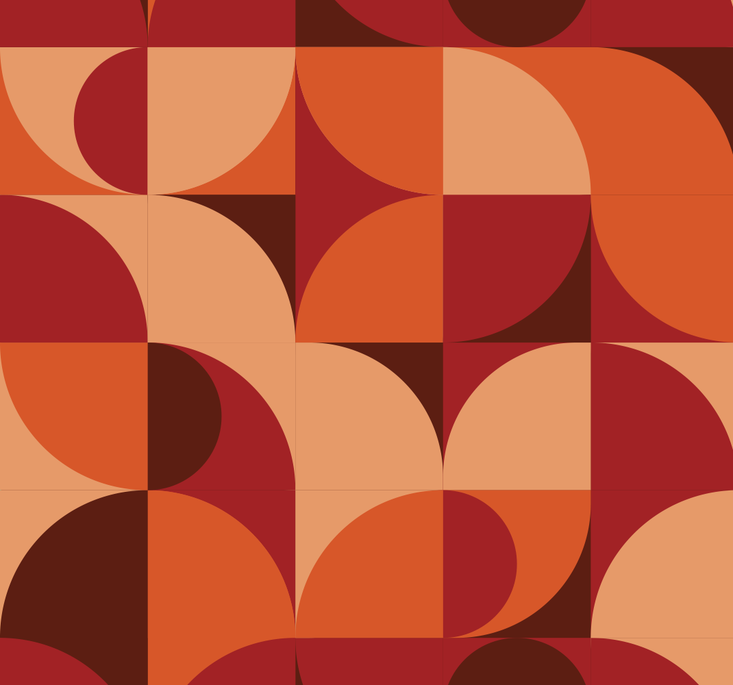 Alfombra vinílica naranja estampado retro rojo - TenVinilo