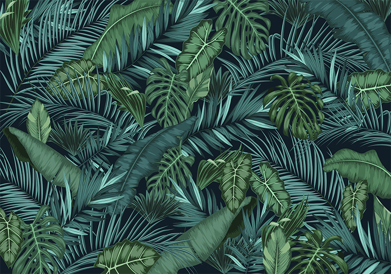 Alfombra vinílica verde jungle mural - TenVinilo