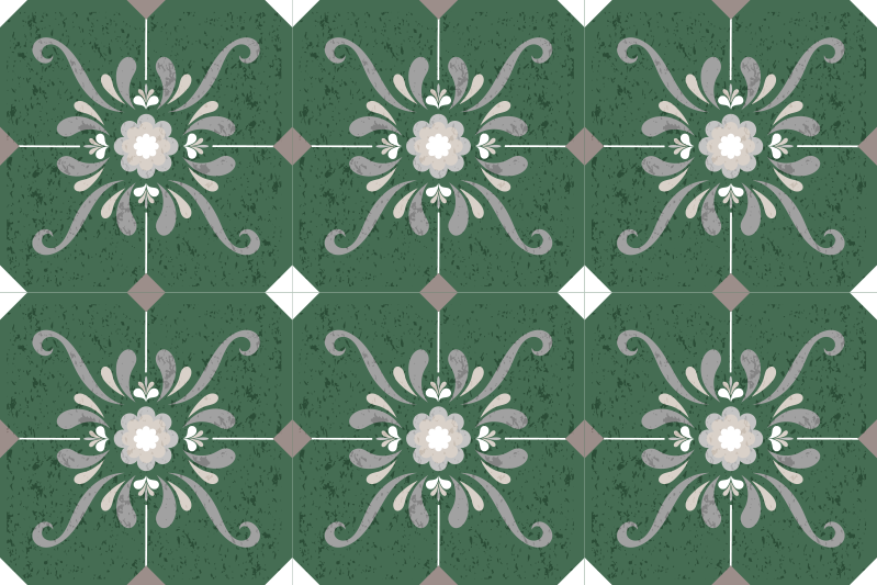 Alfombra vinílica verde estilo antiguo - TenVinilo