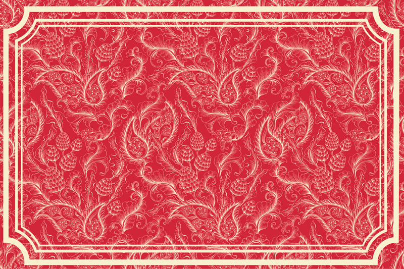 Alfombra vinílica roja ilustración paisley - TenVinilo