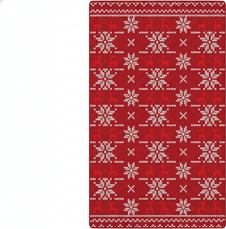Alfombra vinílica roja con patrón navideño típico - TenVinilo