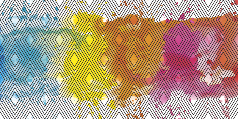 Alfombra vinilica geométrica rombos aquarela - TenVinilo