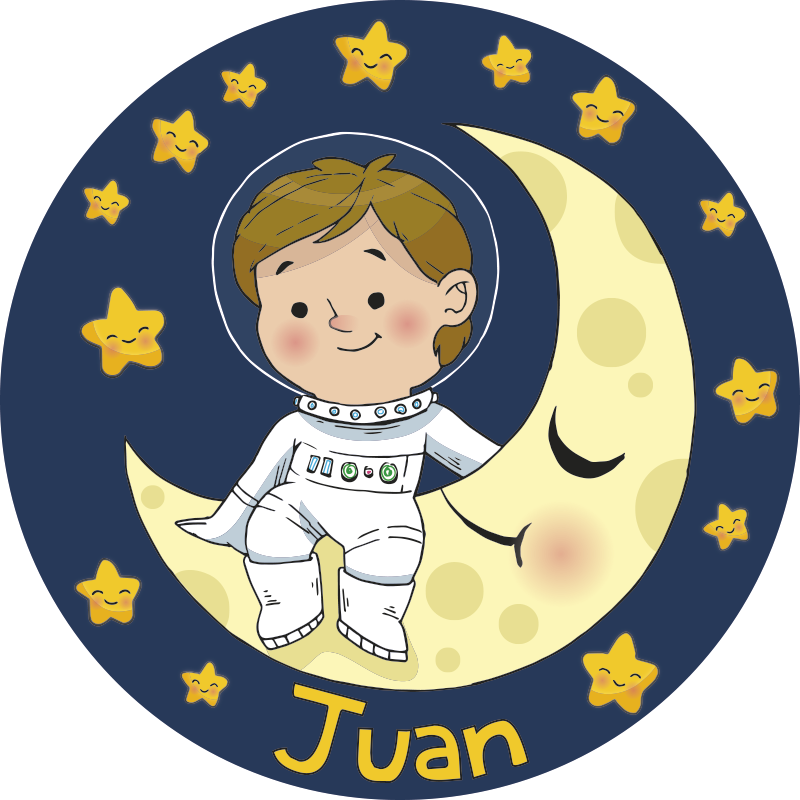 Alfombra vinílica infantil astronauta nombre - TenVinilo