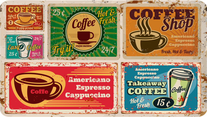 Alfombra vinílica frase motivos temáticos de café - TenVinilo
