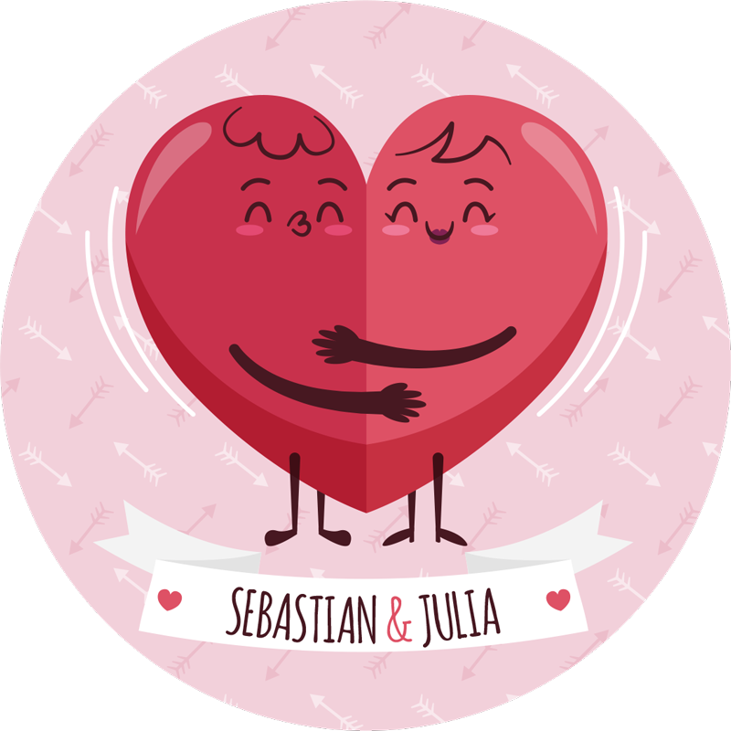Alfombra vinílica personalizable ilustración de corazón - TenVinilo