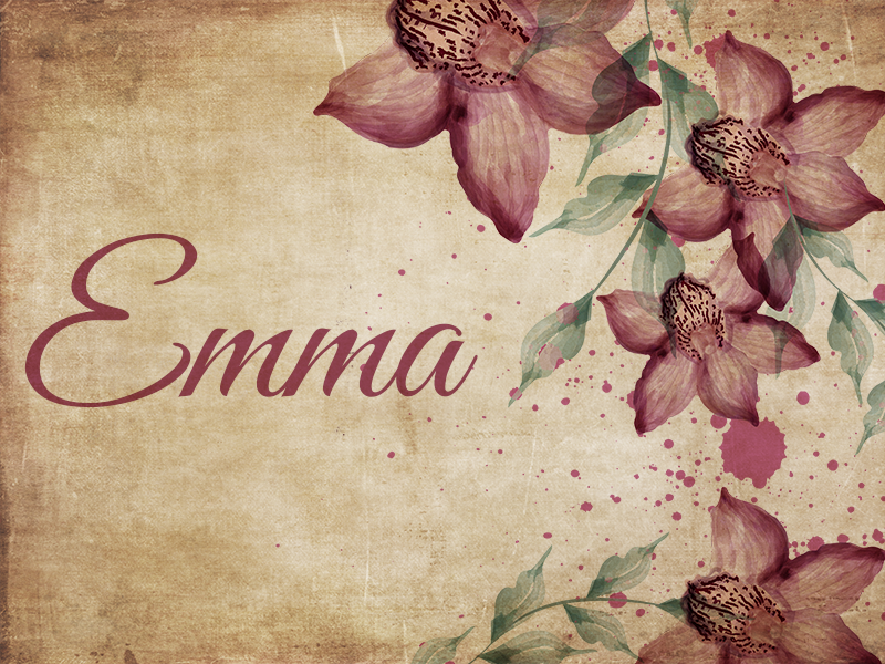 Alfombra vinílica vintage de flores con nombre - TenVinilo