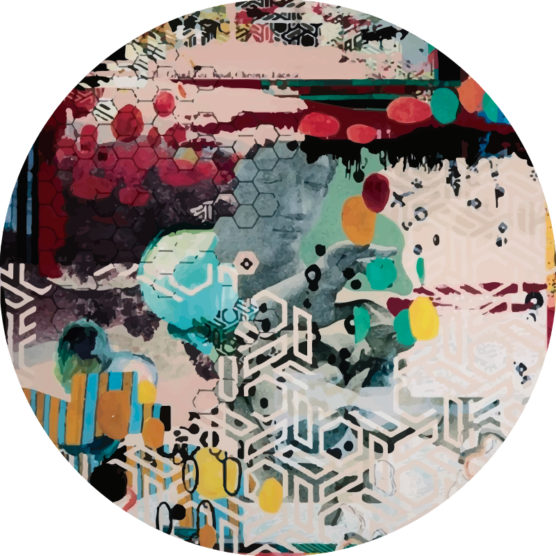 Alfombra vinílica salón motivo de salpicadura abstracta - TenVinilo