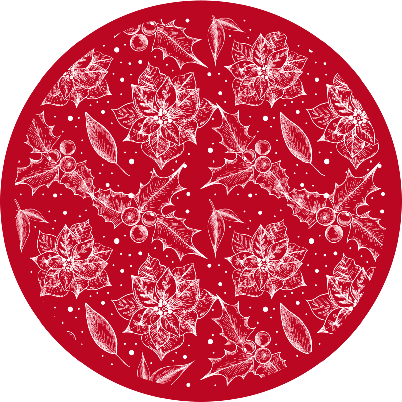 Alfombra vinílica navidad motivo de flor de pascua - TenVinilo