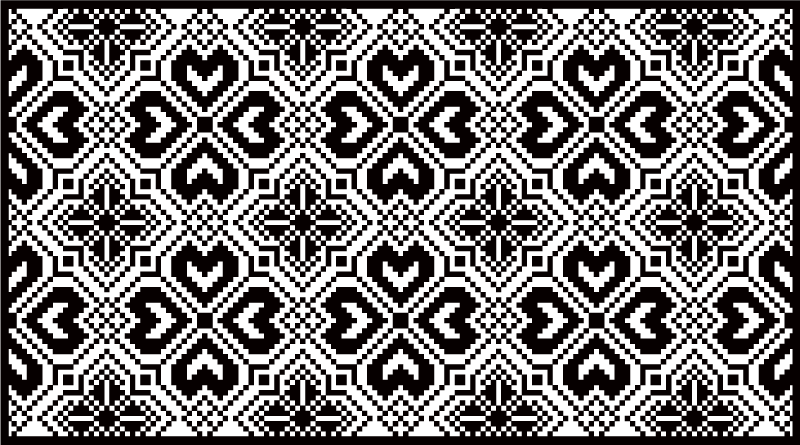 Alfombra vinílica geométrica patrón tribal monocromo - TenVinilo