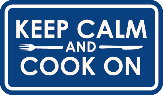 Alfombra vinílica frase mantener la calma cocinar - TenVinilo