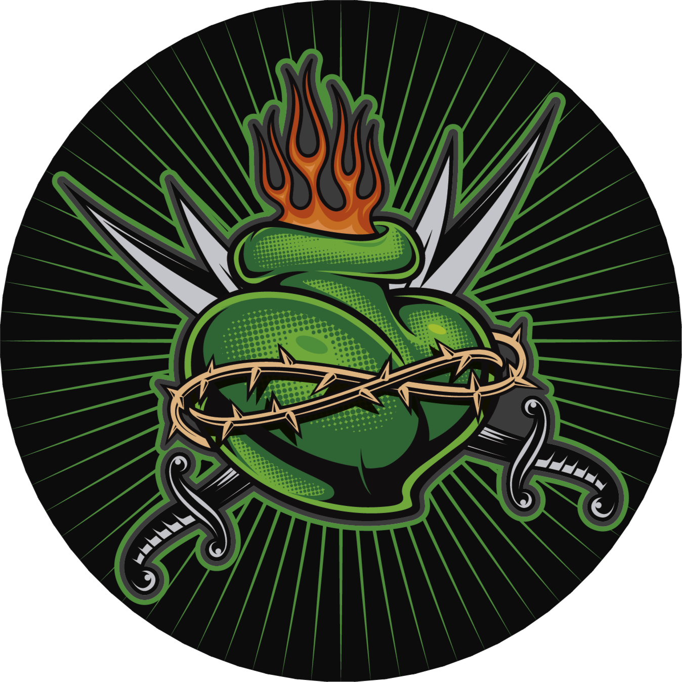 Alfombra vinílica juegos corazón de espada de fuego - TenVinilo