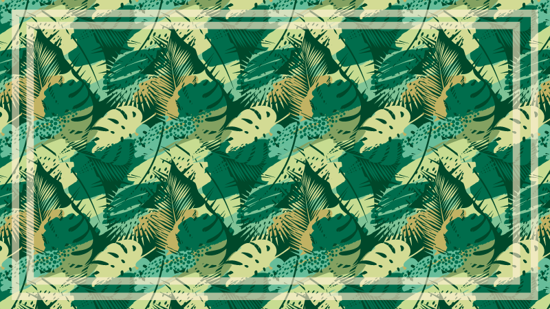 Alfombra vinílica flores variedad de follaje tropical - TenVinilo