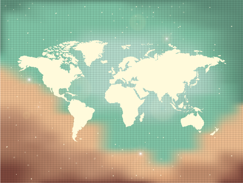 Alfombra vinílica mapamundi tonos verdes - TenVinilo