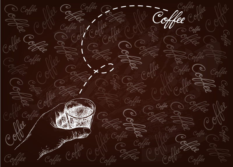 Alfombra vinilo cocina patrón de café - TenVinilo