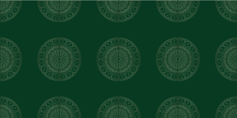 Alfombra vinílica mandala Patrón de mandala verde - TenVinilo