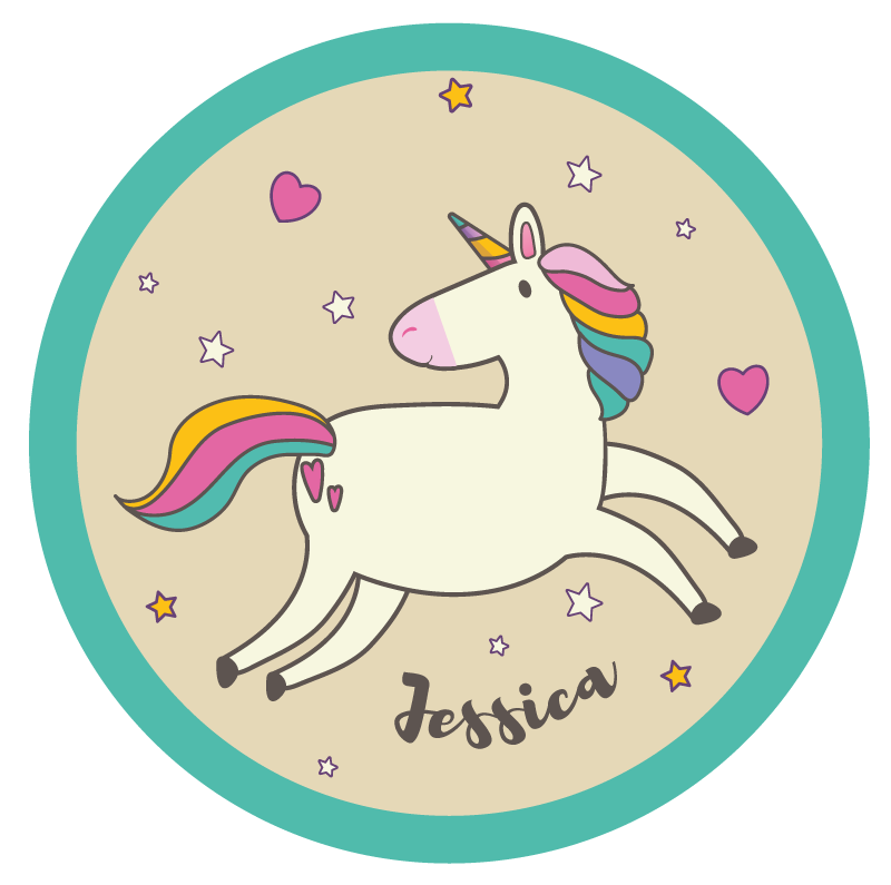 Alfombra vinílica personalizable unicornio personalizado - TenVinilo