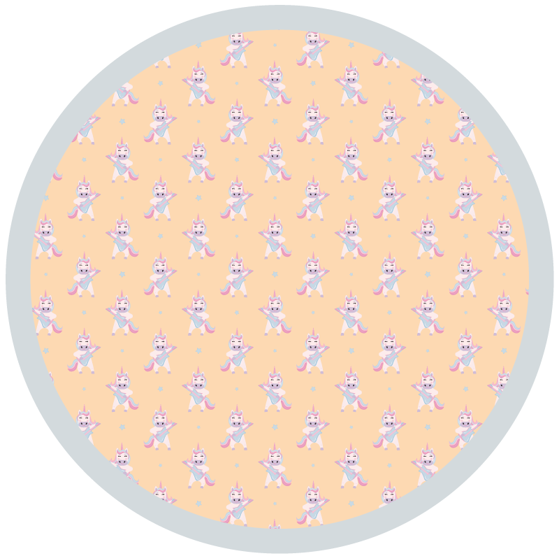 Alfombra vinílica bebé círculo de conejito - TenVinilo